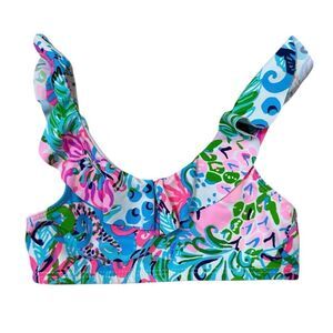 Lilly Pulitzer Toddler Girls Pink Multi Kasme UPF 50+ Bikini Top